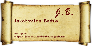 Jakobovits Beáta névjegykártya